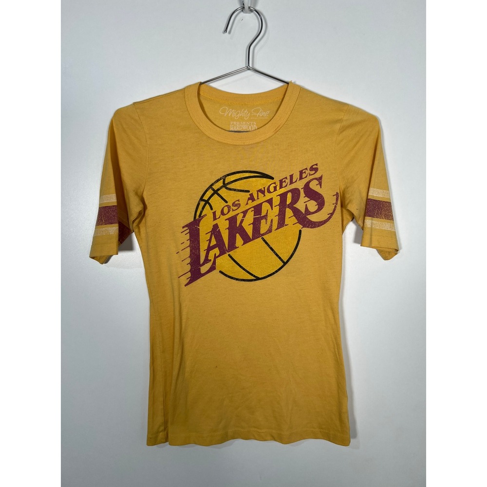 Mighty Fine Lakers Magic Johnson 32‎ Graphic T-Shirt Yellow Vintage Style Small